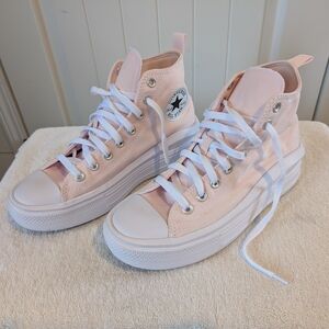 Converse Chuck Taylor Move Platform Shoe Canvas Pink Sneakers